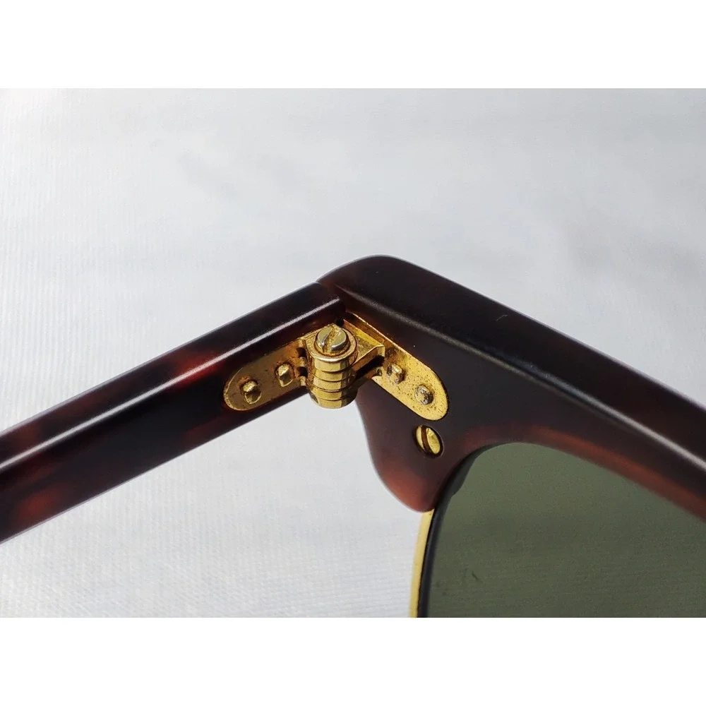 Ray-Ban RB3016 Clubmaster 51mm Tortoise Gold Green Lens Sunglasses